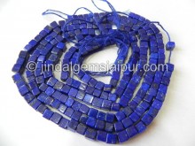 Lapis Plain Cube Shape Beads